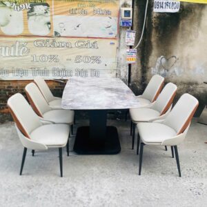 Bộ bàn ăn thanh lí đá cẩm thạch cao cấp