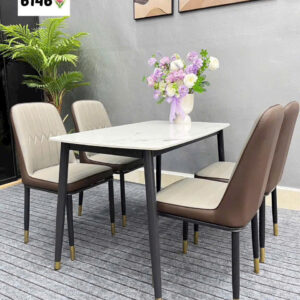 Bộ Bàn Ăn Gia Đình 4 Ghế Mặt Vân Đá